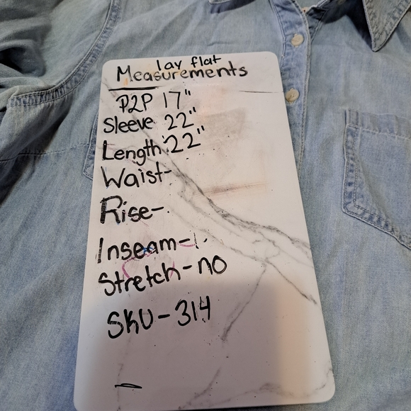 Merona Denim Long Sleeve Half Button Shirt Size Small - Picture 6 of 6